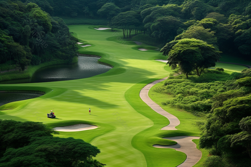 高尔夫球场绿油油的草地摄影图,高清,摄影图,摄影图片,图片大全,摄影图免费下载